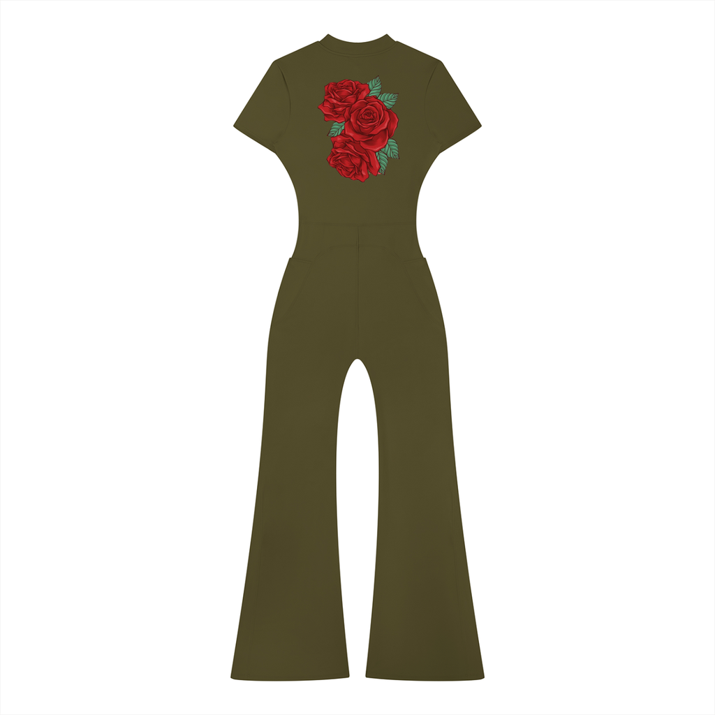 womens,jumpsuit,roses,fall
