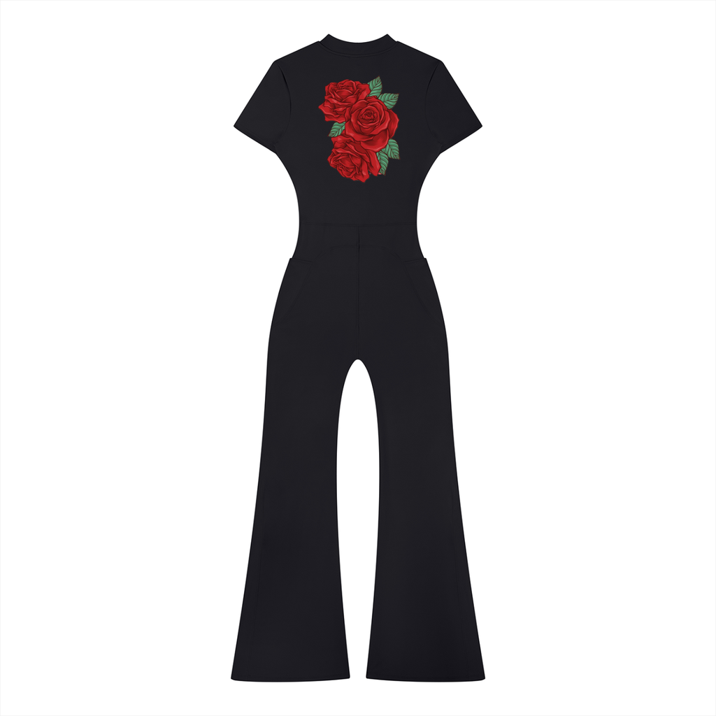 womens,jumpsuit,roses,fall
